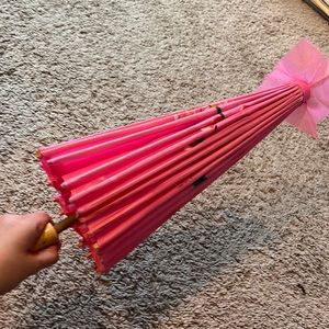 Pink sun umbrella